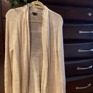 Theory Cream Open-Front Cardigan Sweater